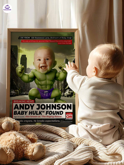 Custom Baby News Poster – Personalized Strong Baby Wall Art